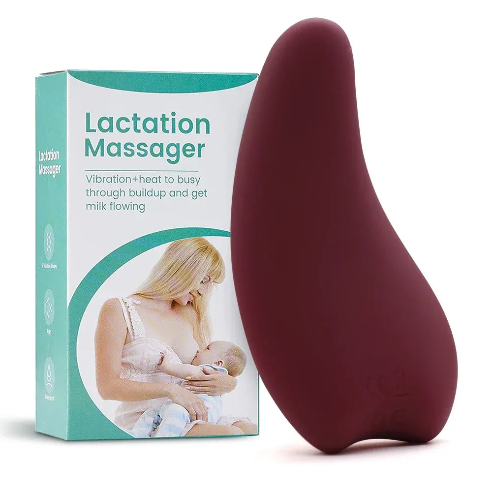 2 In 1 Lactation Massager For Breastfeeding Heat & Vibration Soft & Adjustable
