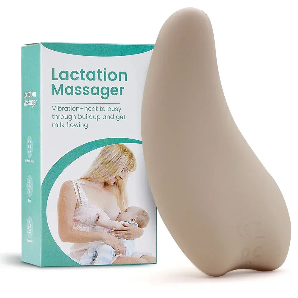 2 In 1 Lactation Massager For Breastfeeding Heat & Vibration Soft & Adjustable