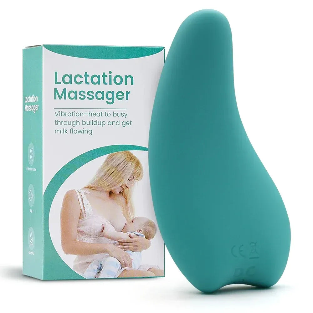2 In 1 Lactation Massager For Breastfeeding Heat & Vibration Soft & Adjustable