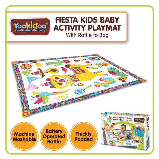 NNEDPE Yookidoo Fiesta Kids Baby Activity Playmat to Bag with Musical Rattle
