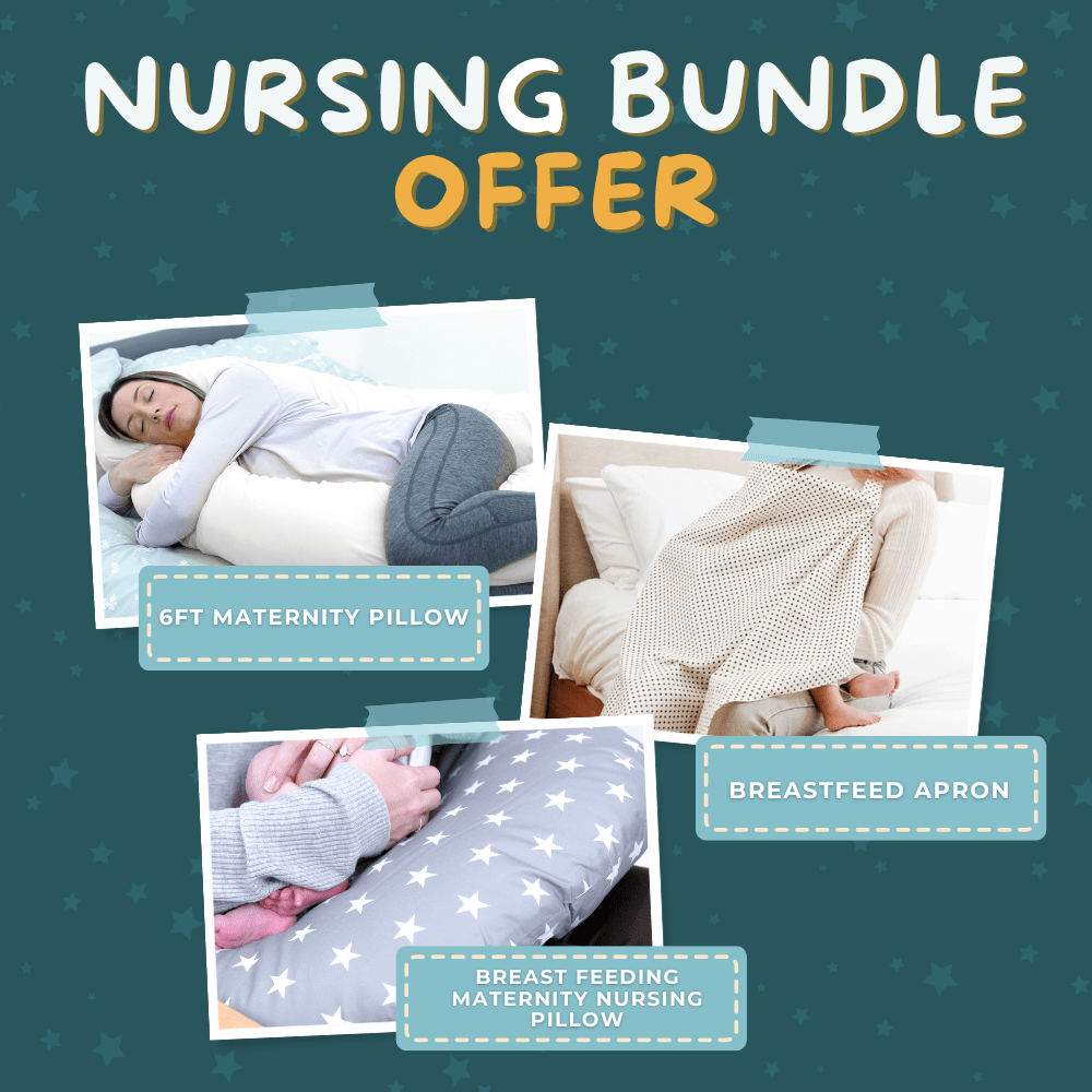 For Your Little One Nursing Bundle - Nursing Pillow / 6 ft Maternity Pillow / Breastfeeding Apron